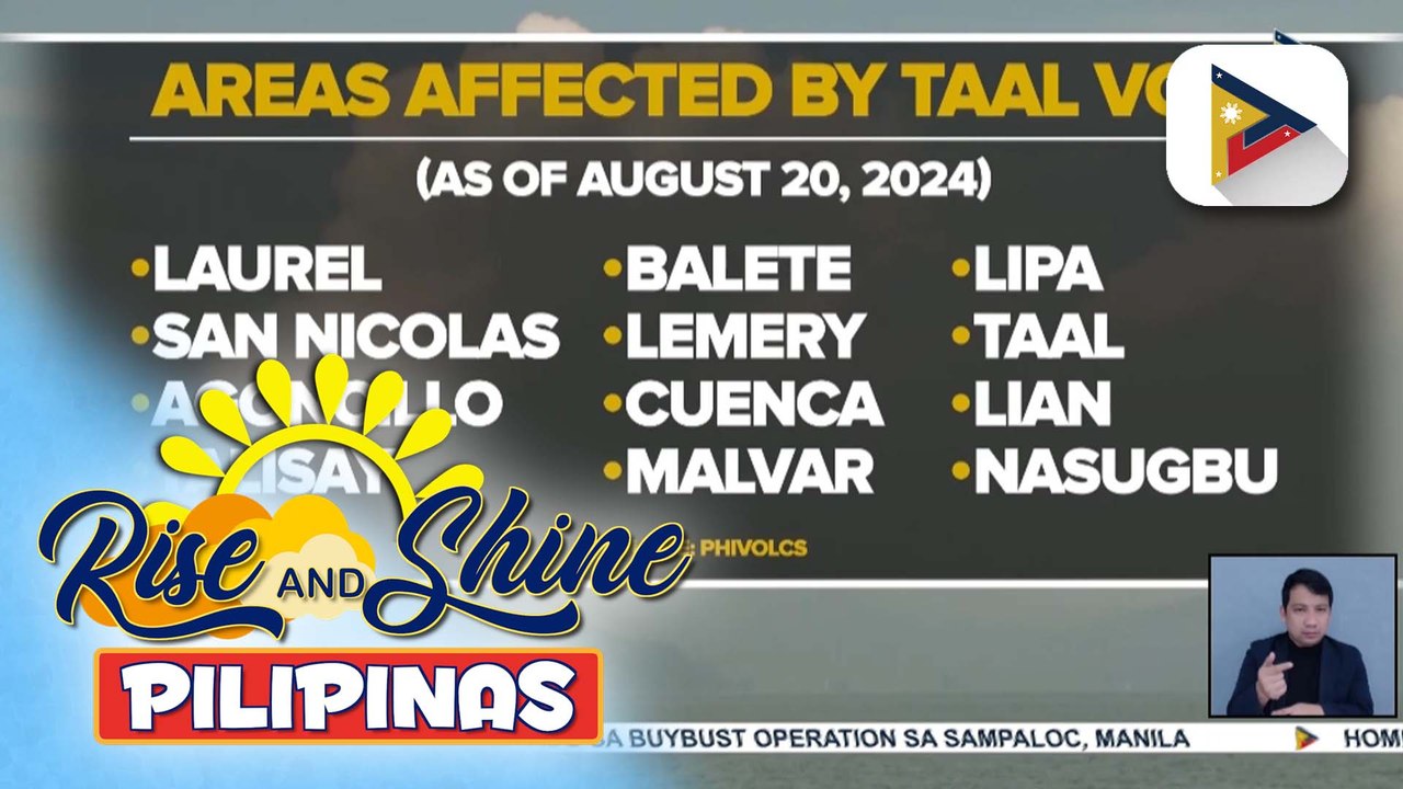 Mga lugar na apektado ng vog, nabawasan
