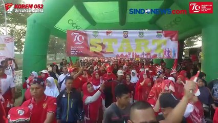 Rayakan HUT Ke 79 RI, 32 Ribu Peserta Ramaikan Jalan Sehat Korem 052/Wijayakrama