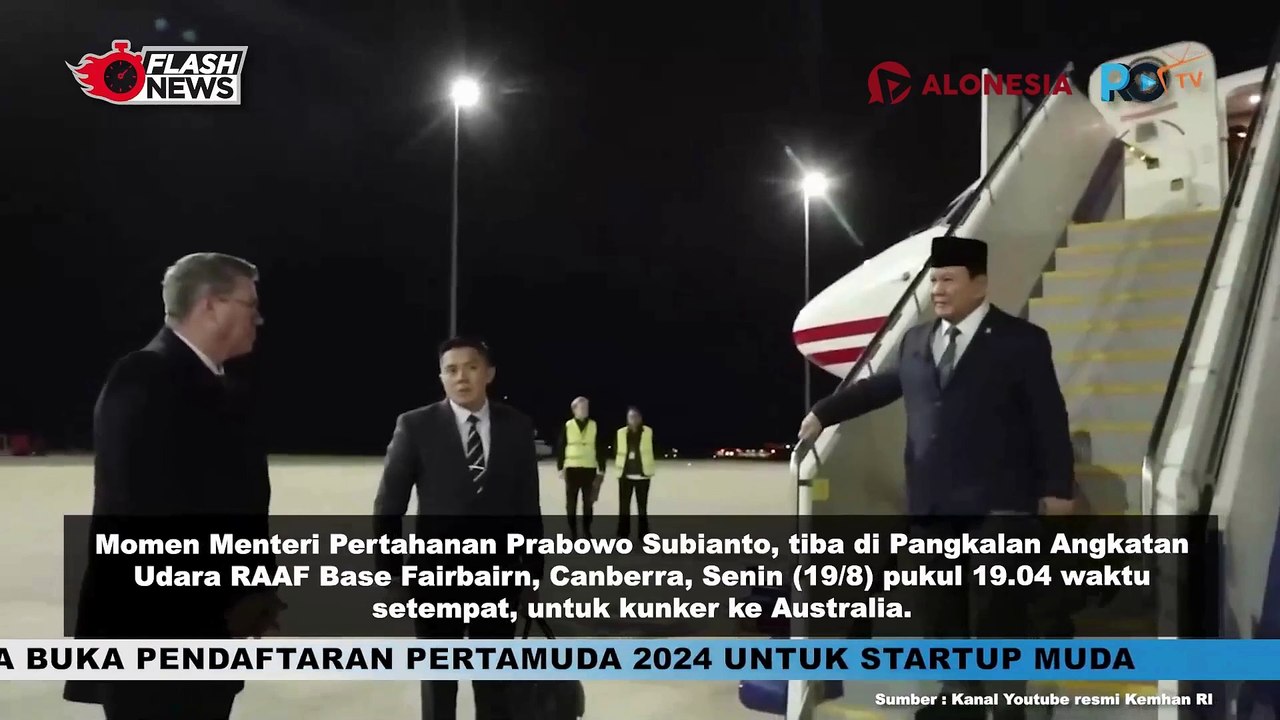 Prabowo Tiba di Pangkalan Angkatan Udara RAAF Base Fairbairn, Canberra untuk Lakukan Kunker ke Australia