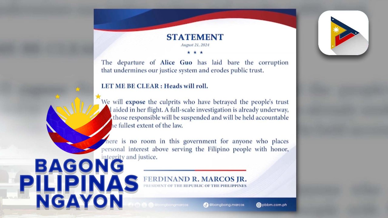 PBBM, tiniyak na may mananagot sa pag-alis ni Alice Guo sa bansa