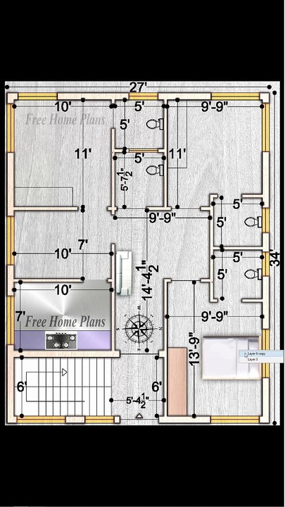 27X34 Home Plan 472