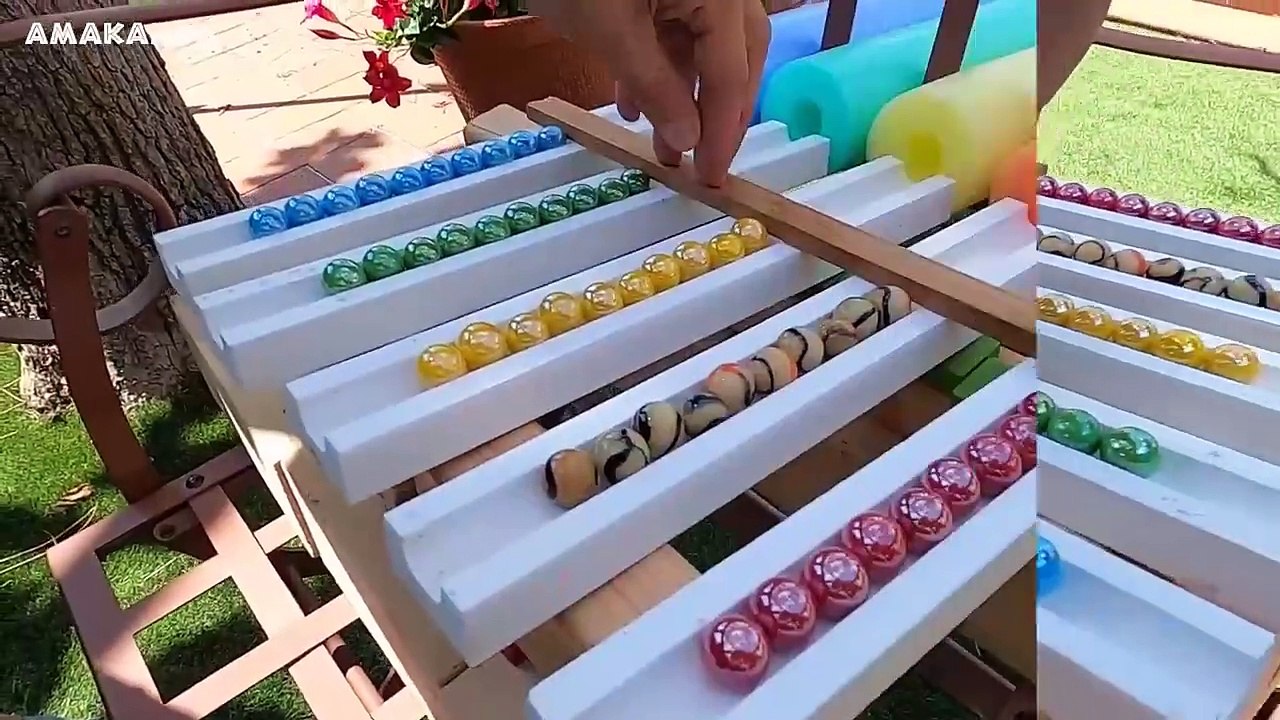 Marble Run Race ASMR Colorful Pop Tubes