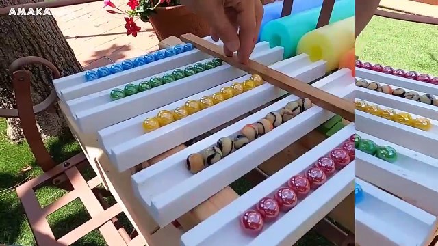 Marble Run Race ASMR Colorful Pop Tubes