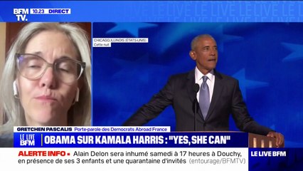 "Un symbole de l'espoir, de la classe", ce qu'évoque Barack Obama pour l'électorat démocrate selon Gretchen Pascalis, porte-parole des Democrats Abroad France