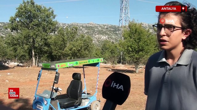Antalya'da 15 yaşındaki genç güneş enerjisi paneliyle çalışan araç yaptı