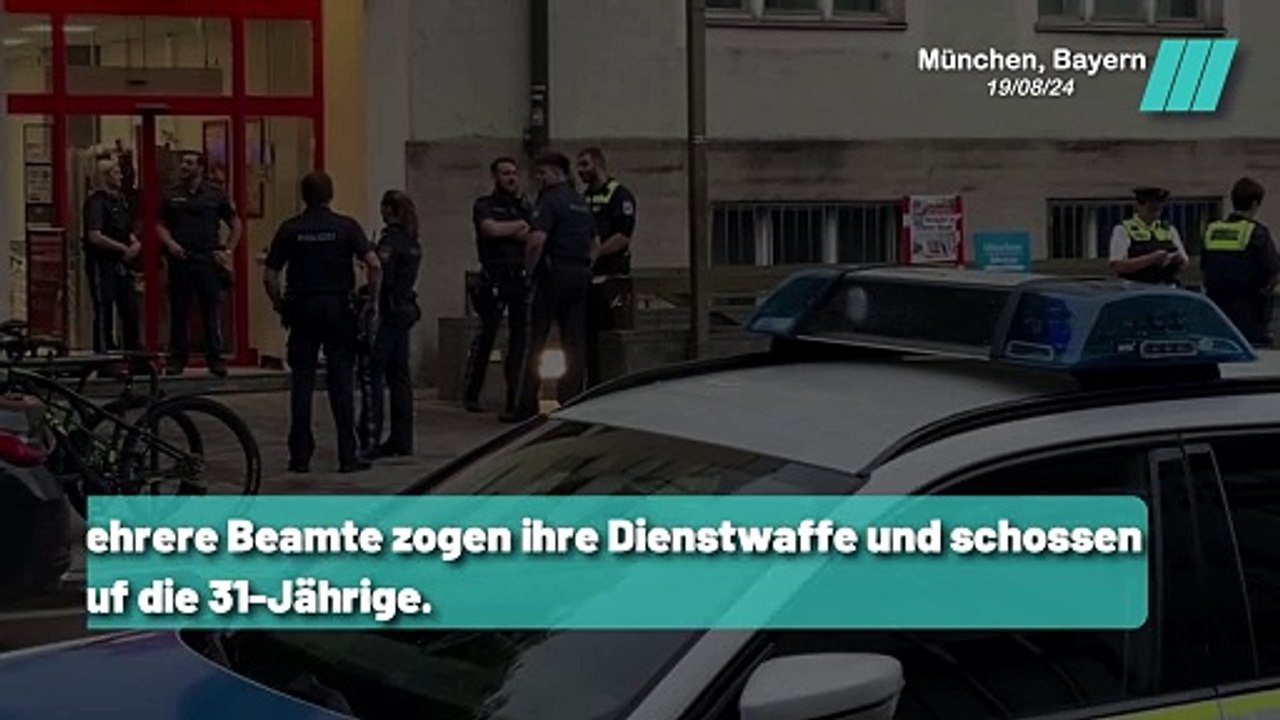 Frau von der Polizei in einem Supermarkt in München erschossen