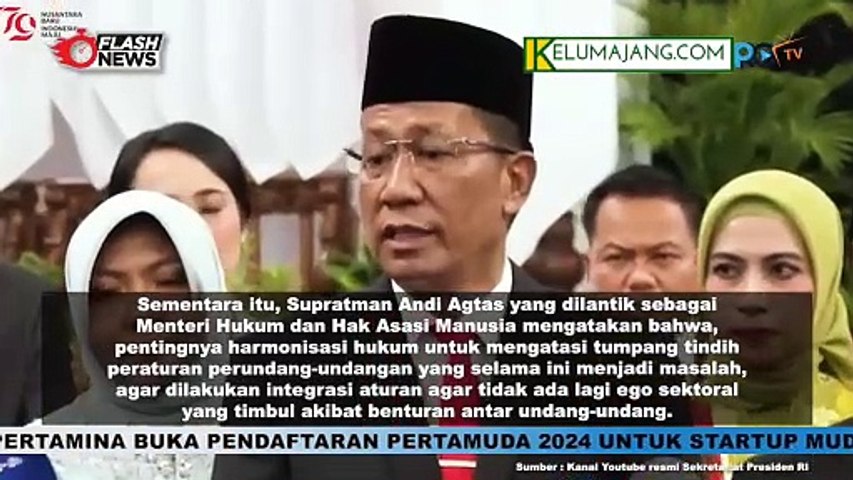 KETPRE Menteri dan Wamen Baru Usai di Lantik Jokowi di Istana Negara