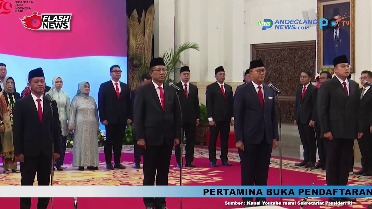 PRESIDEN LANTIK 3 MENTERI DAN 1 WAKIL MENTERI KABINET INDONESIA MAJU SISA MASA JABATAN PERIODE TAHUN  2019-2024