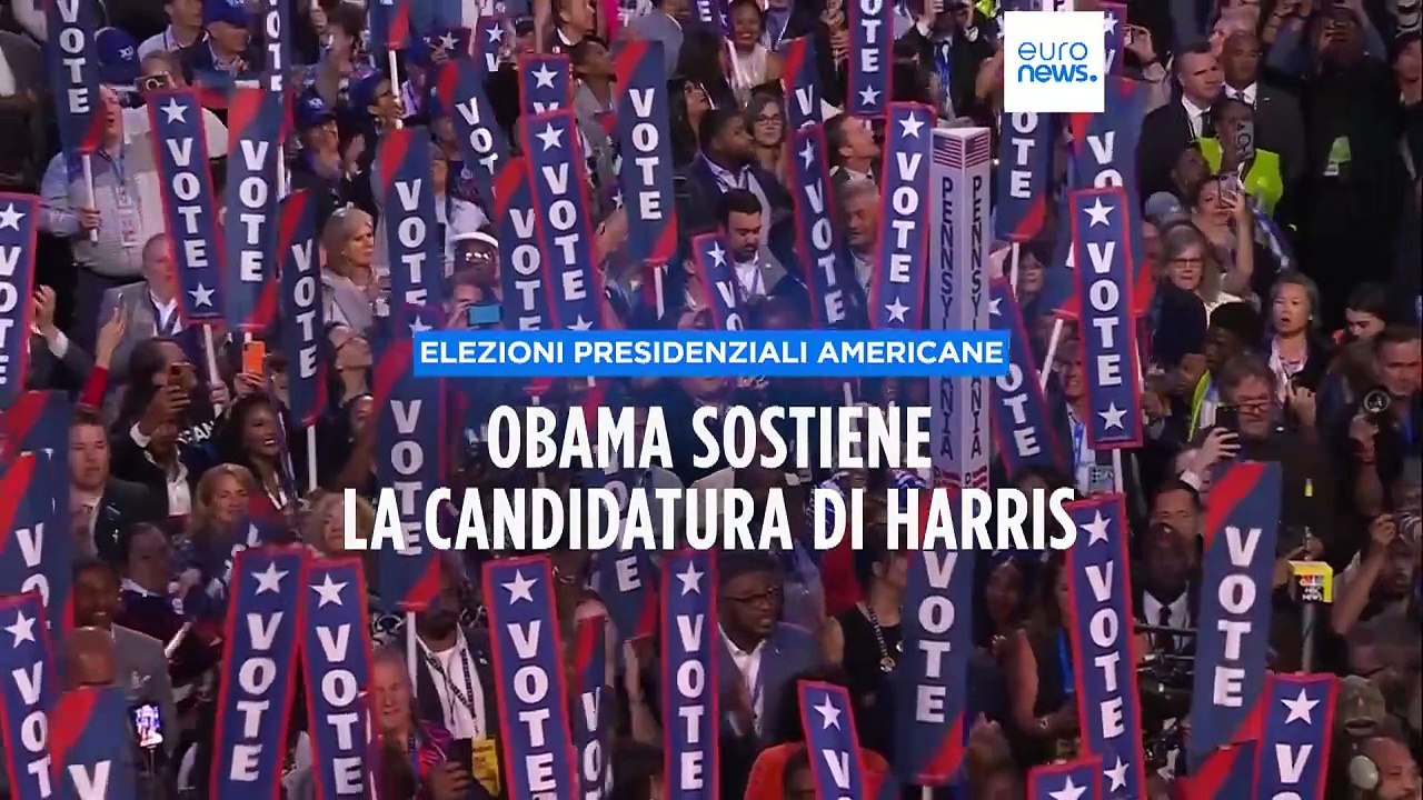 Gli Obama infiammano la convention dei democratici Usa, Barack su Kamala Harris: "Yes she can"