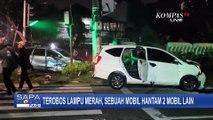 Salah Satu Terobos Lampu Merah, 3 Mobil Terlibat Tabrakan di Menteng Jakarta!