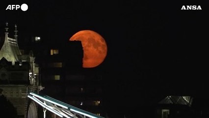 La spettacolare "super luna blu" illumina il cielo di Londra