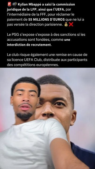 Le PSG doit 55M € à Mbappe 