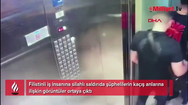 Filistinli iş insanına silahlı saldırı! 3 kişinin kaçış anları ortaya çıktı