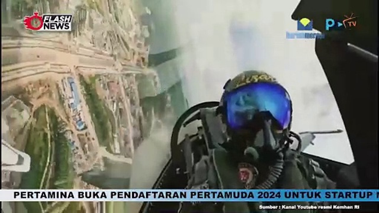 Aksi Pesawat Tempur F-16 TNI AU Belah Langit IKN dalam Rangkaian HUT ke-79 RI