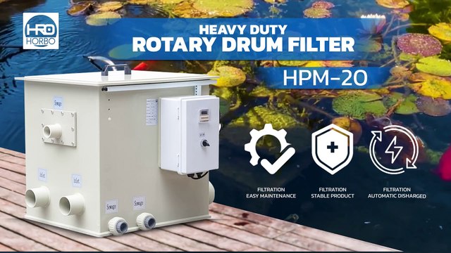MEMBERSIHKAN KOLAM SECARA OTOMATIS! FILTER KOLAM HORBO ROTARY DRUM HPM-20