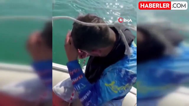 Oltayla 45 kiloluk yayın balığı yakaladı