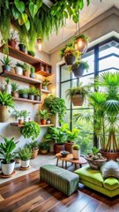 Nature inspired living room interior design