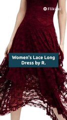 Women's Sleeveless Backless Asymmetrical Layered Lace Long Dress with Slip Two Pieces