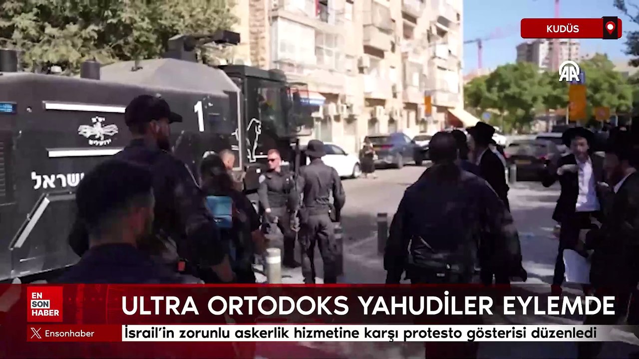 Ortodoks Yahudiler İsrail’in zorunlu askerlik hizmetine karşı protesto gösterisi düzenledi