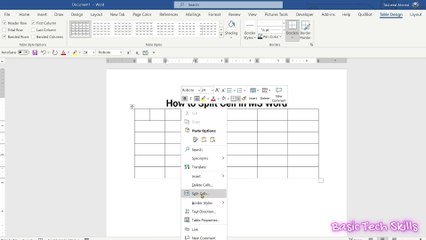 How to Split Cell in MS Word