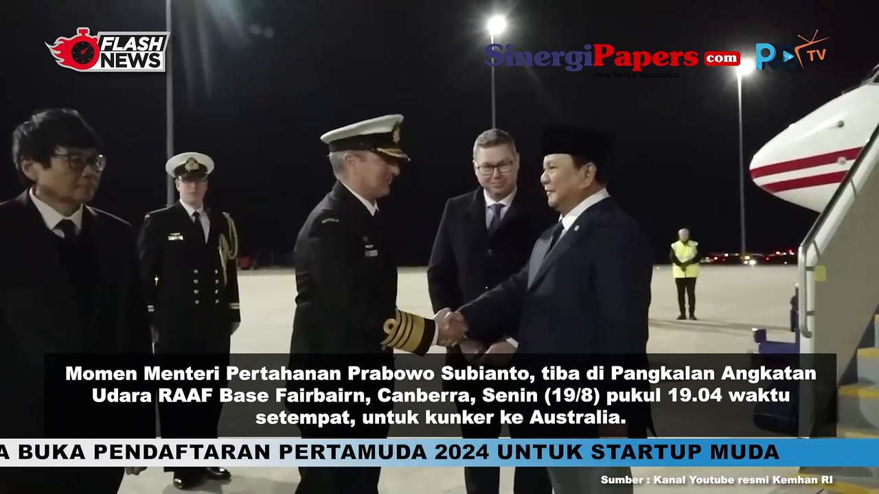 Prabowo Tiba Di Pangkalan Angkatan Udara Raaf Base Fairbairn. Canberra Untuk Lakukan Kunker Ke Australia