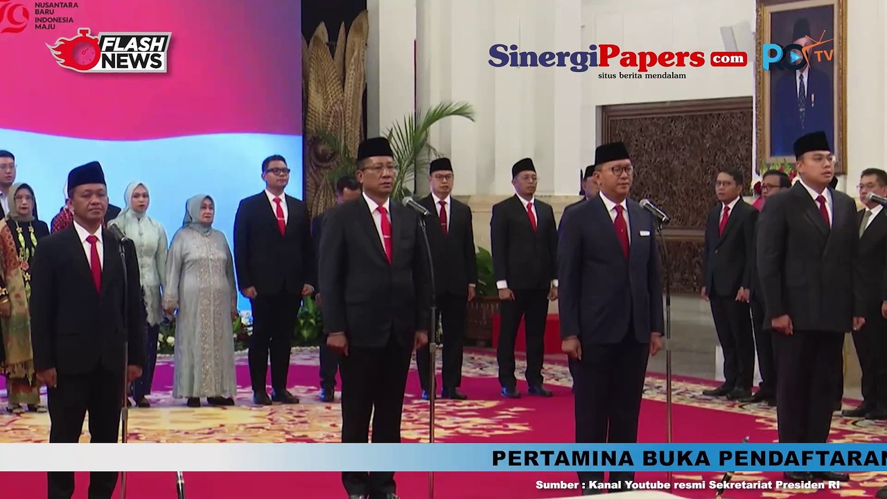 Presiden Lantik 3 Menteri Dan 1 Wakil Menteri Kabinet Indonesia Maju sisa Masa Jabatan Periode Tahun 2019-2024