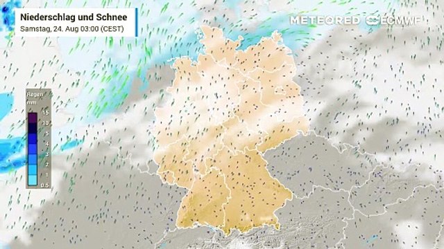 Zum Samstagabend ziehen aus Westen Schauer und Gewitter nach Deutschland: Es drohen auch Unwetter!