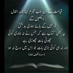 Surah KAHAF#Ayat 49#quran verse#urdu translation#video shorts