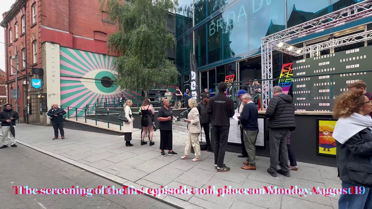 BBC Sherwood cast members arrive at the Broadway Cinema in Nottingham ahead of red carpet premiere