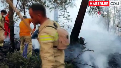 Gerede'deki orman yangını böyle görüntülendi