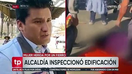 Notifican a encargados de la construcción del edificio donde cayó un fierro que hirió a una mujer