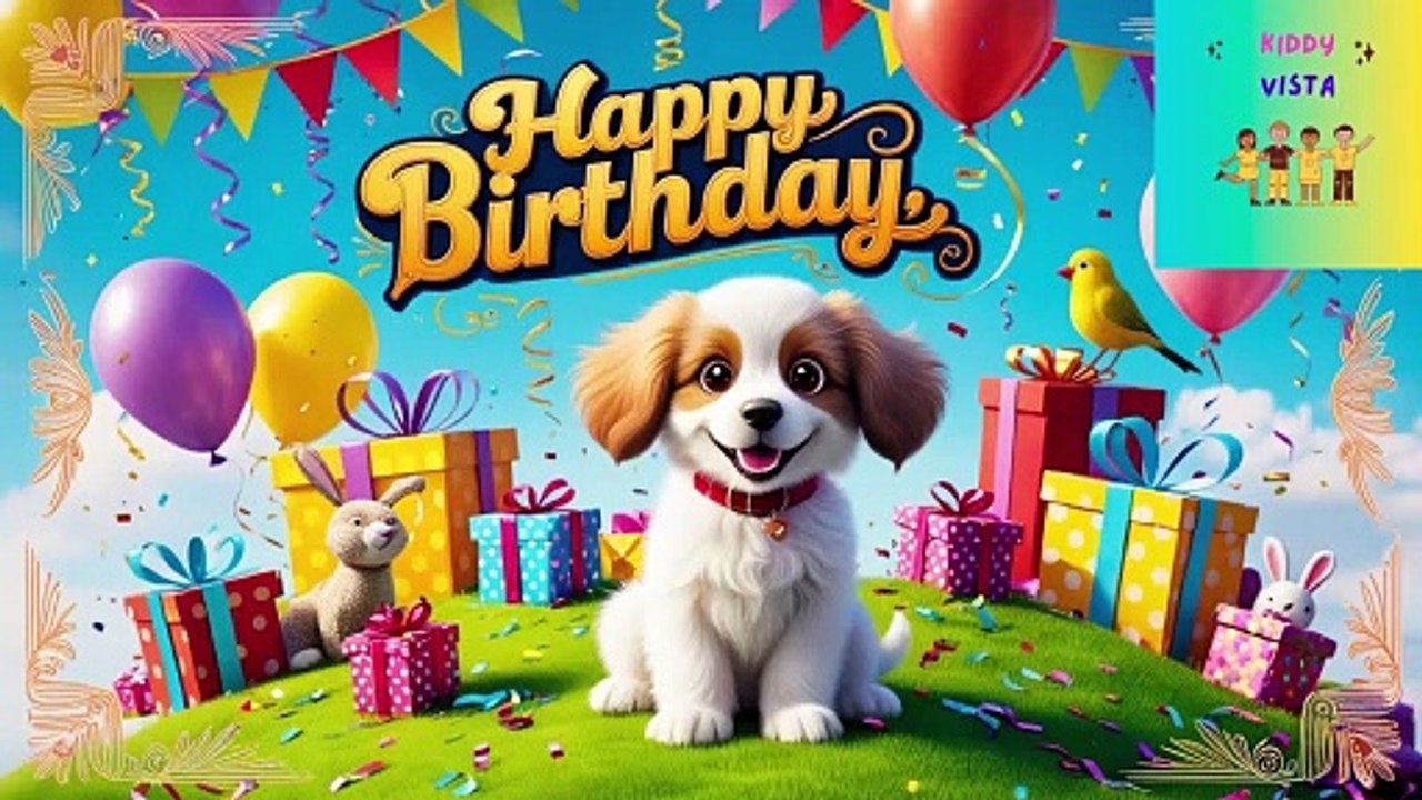 Dog Happy birthday song |Happy Birthday Dog | Happy Birthday Song | Happy Birthday Dog  @KIDDYVISTA