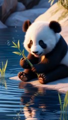 panda qui mange son bambou...