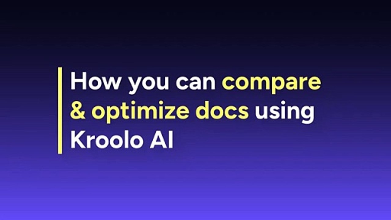 How to Compare and Optimize Docs Using Kroolo AI