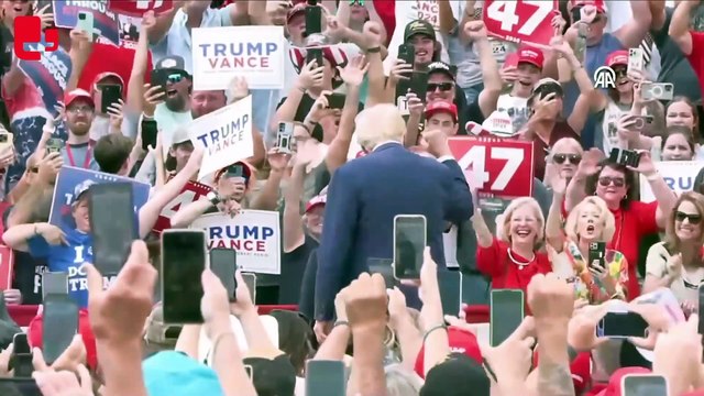 Suikast girişimi sonrası ilk miting: Trump, Kuzey Carolina'da kurşun geçirmez cam ardından konuştu