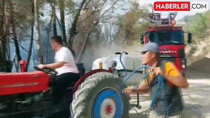 Burdur'da ağaçlık alanda çıkan yangın köylülerin imece usulü çabasıyla söndürüldü