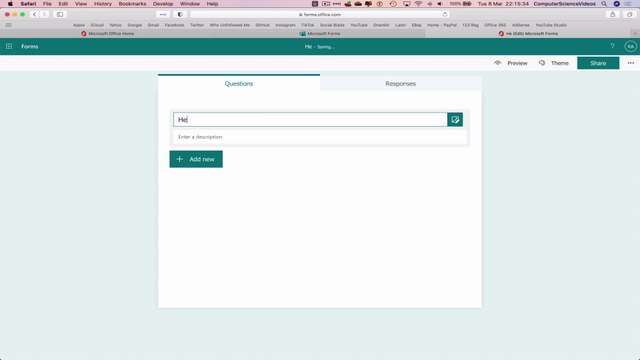 How to CREATE a Microsoft Form for Office 365 Using a Mac - Basic Tutorial | New
