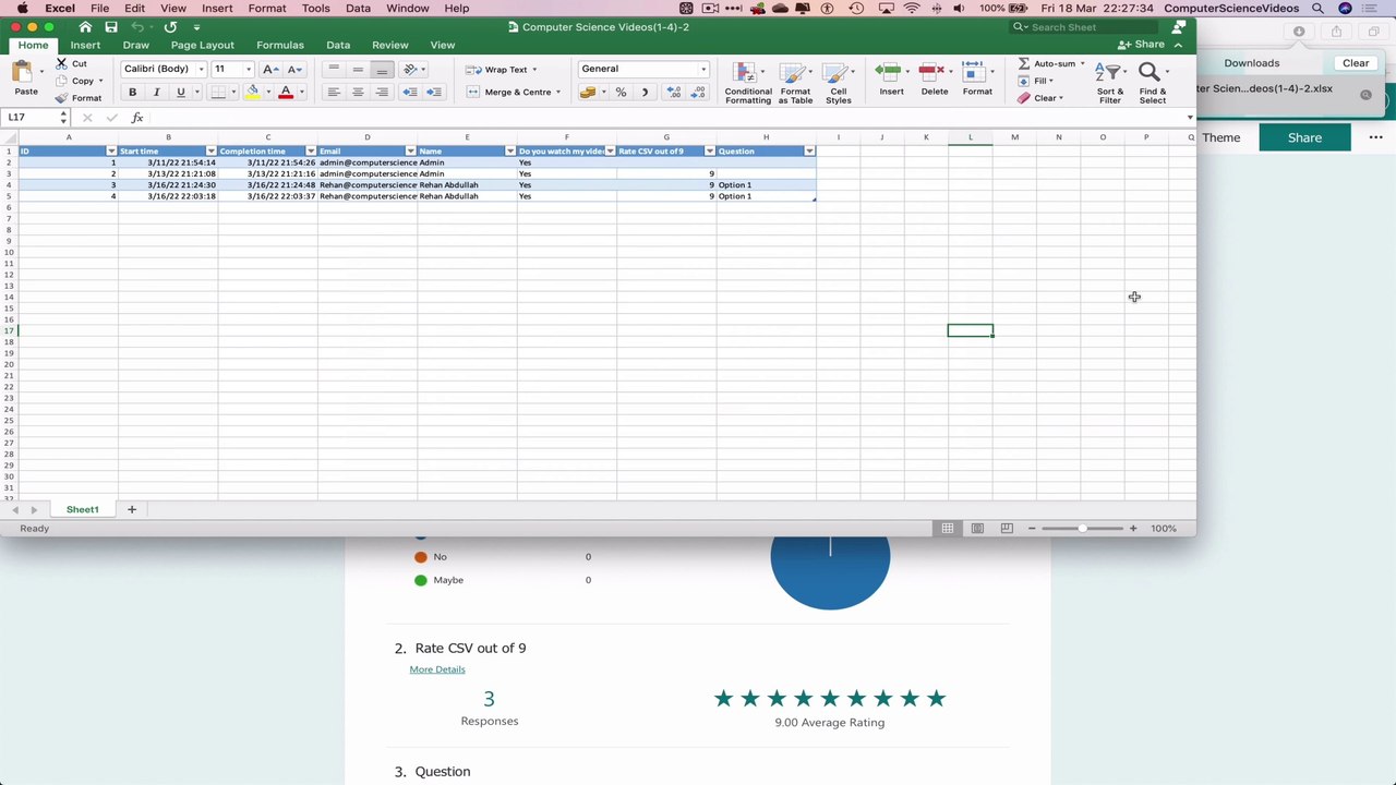 How to OPEN Your Microsoft Form Responses for Office 365 in Microsoft Excel Using a Mac