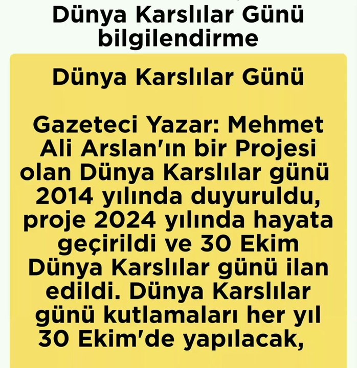 Dünya Karslılar günü tanıtım klibi