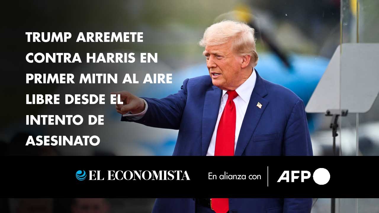 Trump arremete contra Harris en primer mitin al aire libre desde el intento de asesinato