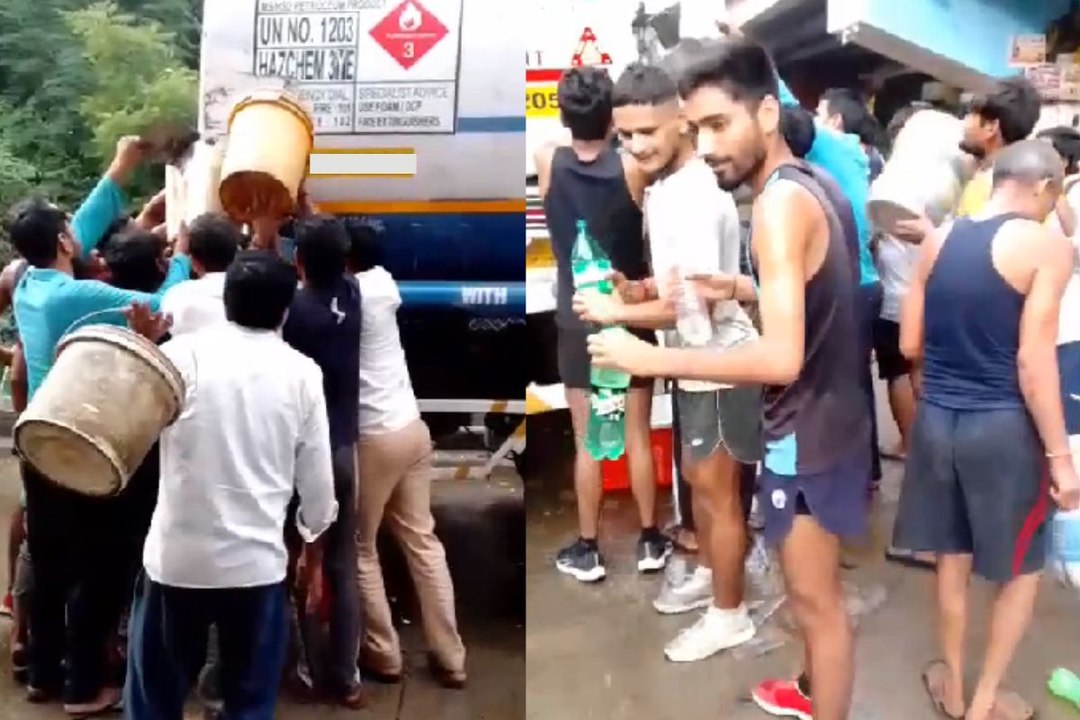 हाइवे के बीच विमान ईंधन के टैंकर में रिसाव, पेट...