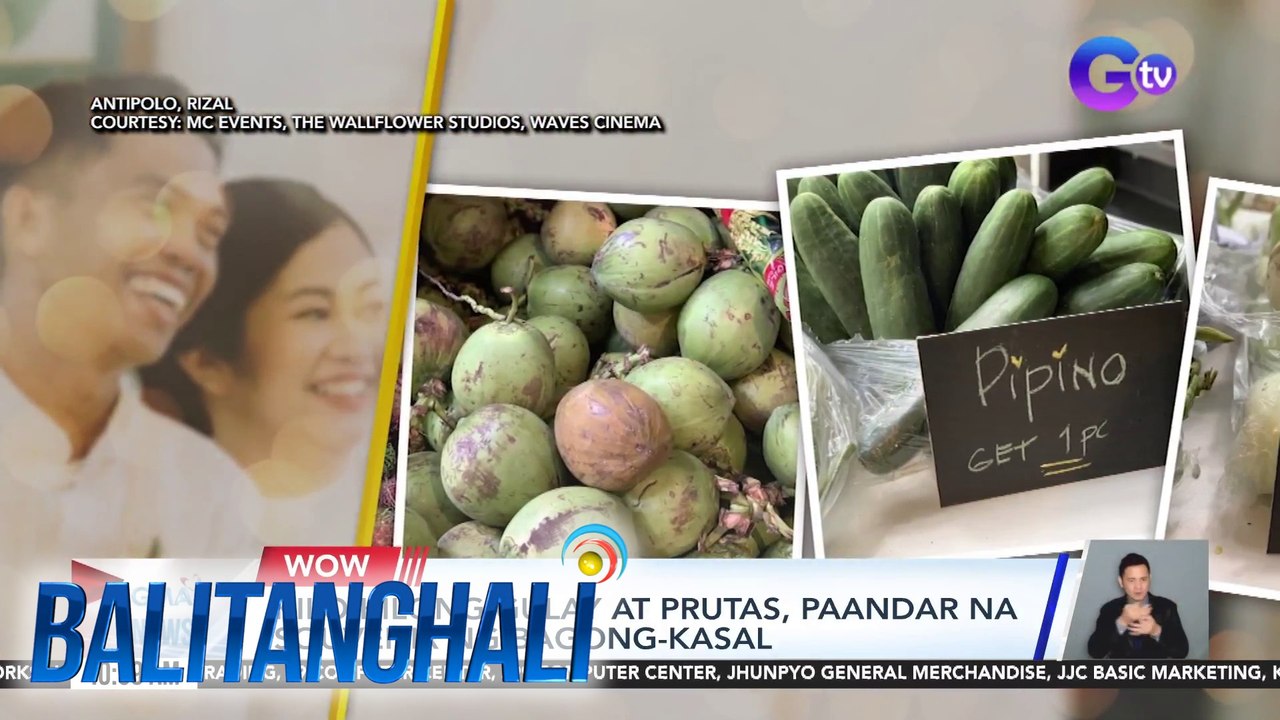 Kilo-kilong gulay at prutas, paandar na souvenir ng bagong-kasal ...