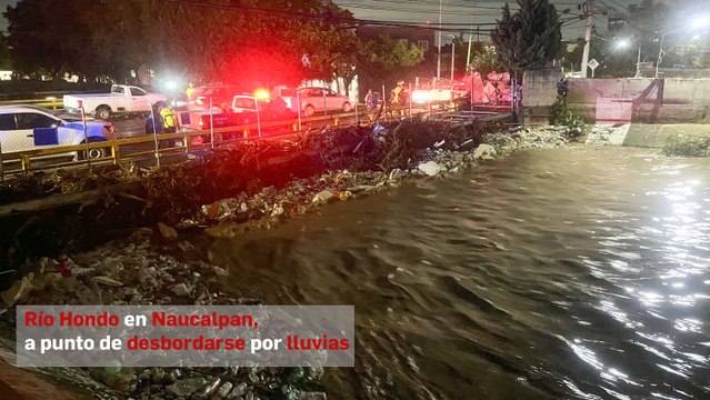 Río Hondo en Naucalpan, a punto de desbordarse por lluvias