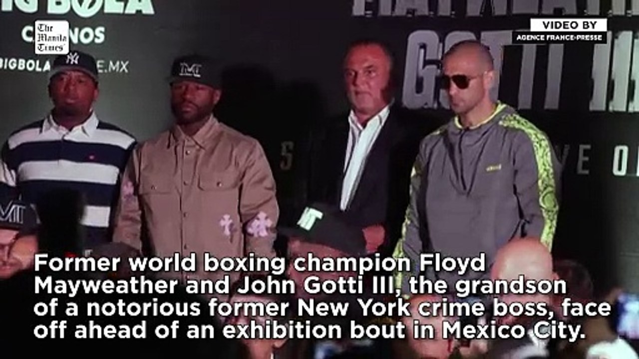 Floyd Mayweather faces off with John Gotti III ahead of Mexico bout