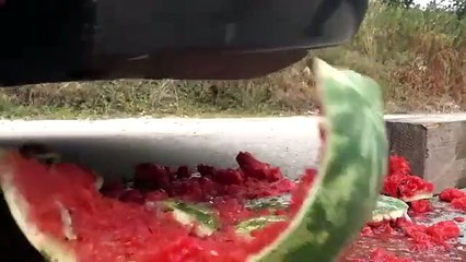 Experiment Car vs M&M ICECREAM vs Watermelon vs Jelly _ Crushing Crunchy & Soft Things by Car