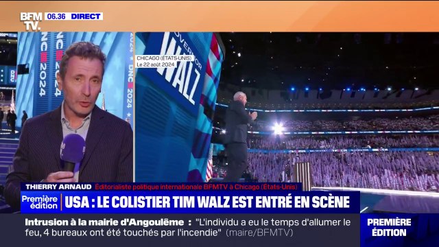 Armes à feu, second amendement, impôts... Ce qu'il faut retenir du discours de Tim Walz, le colistier de Kamala Harris, à la convention démocrate