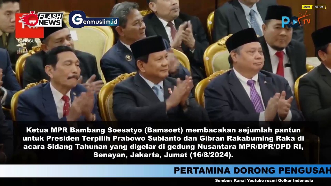 Momen Ketua MPR RI Bambang Soesatyo Berikan Pantun untuk Presiden Terpilih Prabowo-Gibran