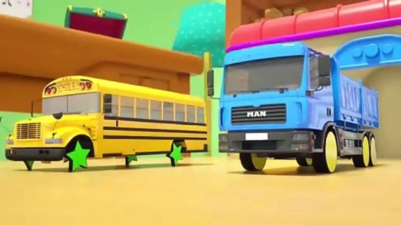 Wheels on the Bus - Car Garage Adventure - Baby Nursery Rhymes & Kids Songs