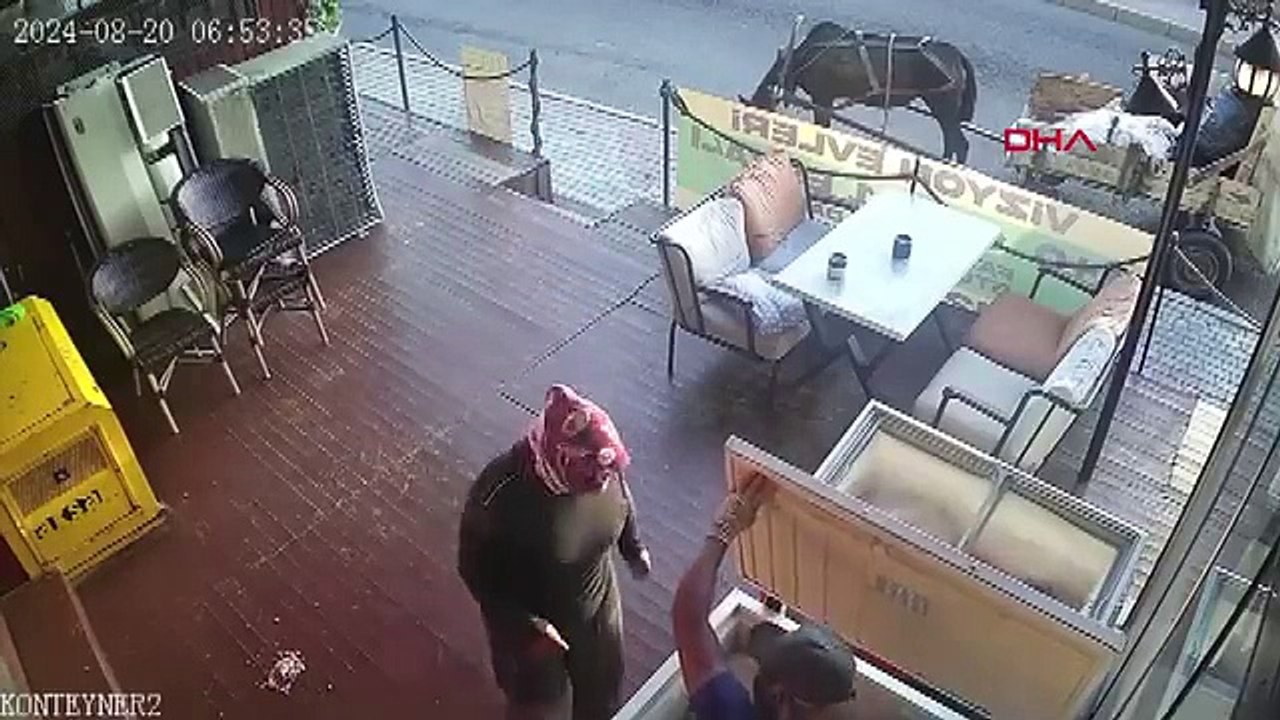 At Arabasıyla Gelip Lokantadaki Etleri Çaldılar