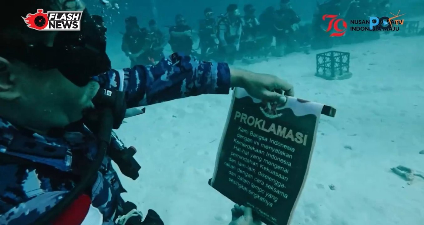 Koopsud III Kibarkan Bendera Merah Putih di Kedalaman 17 Meter Dibawah Laut Perairan Bosnik, Biak Numfor
